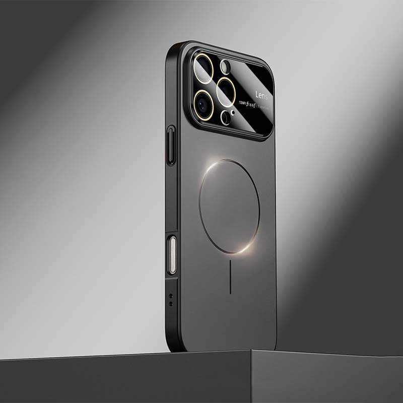 Large Window Small Magnetic Ring Frosted Anti-Fall Mobile Phone Case