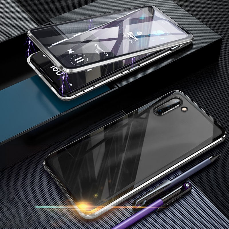 Magnetic Tempered Glass Double-sided Phone Case For Samsung