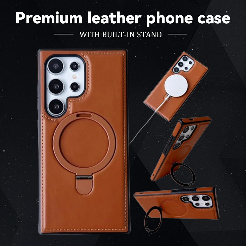 High-quality leather case with integrated stand