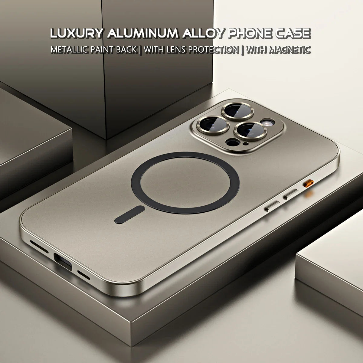 Simple metal magnetic phone case for iPhone