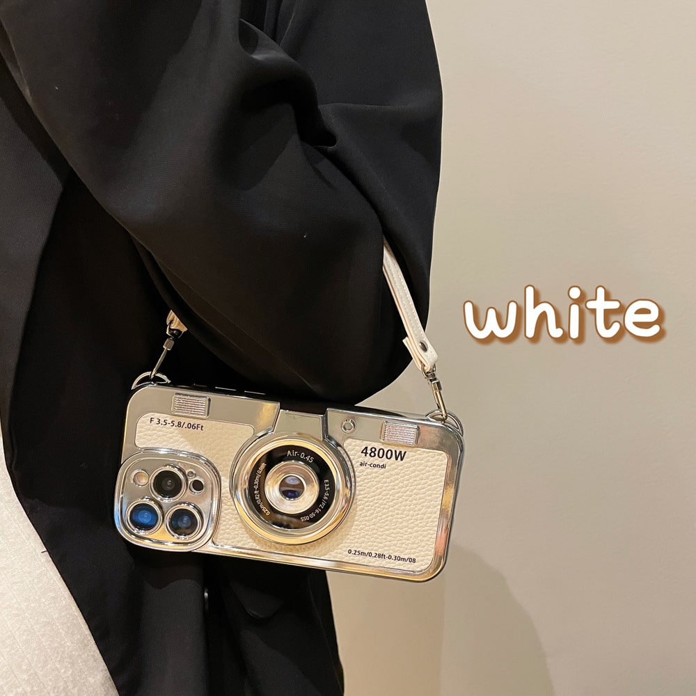 Electroplated Camera Phone Case With Hand Strap