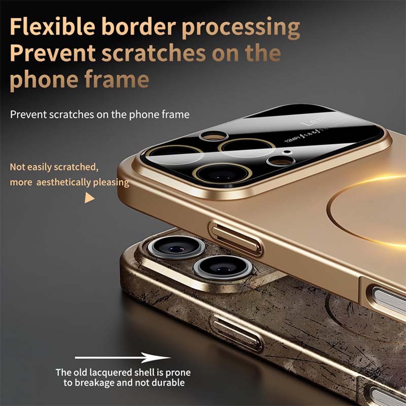 Large Window Small Magnetic Ring Frosted Anti-Fall Mobile Phone Case