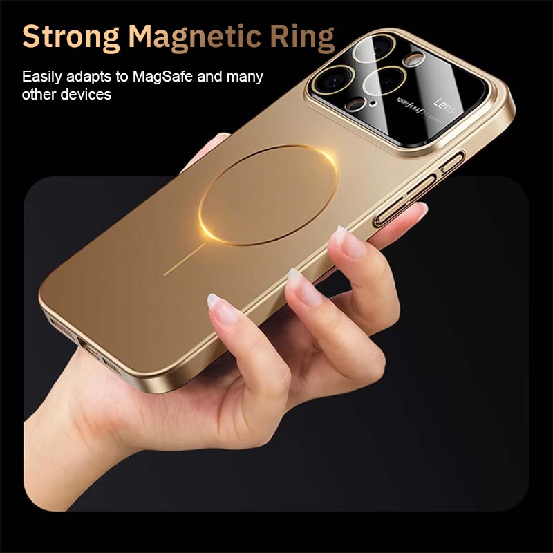 Large Window Small Magnetic Ring Frosted Anti-Fall Mobile Phone Case