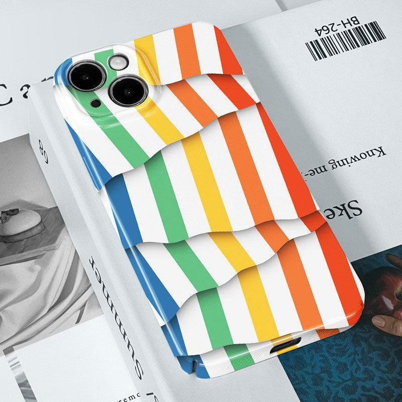 🌈Color Contrast Stripe Film Phone Case📱