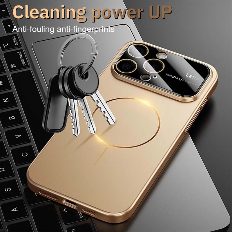 Large Window Small Magnetic Ring Frosted Anti-Fall Mobile Phone Case