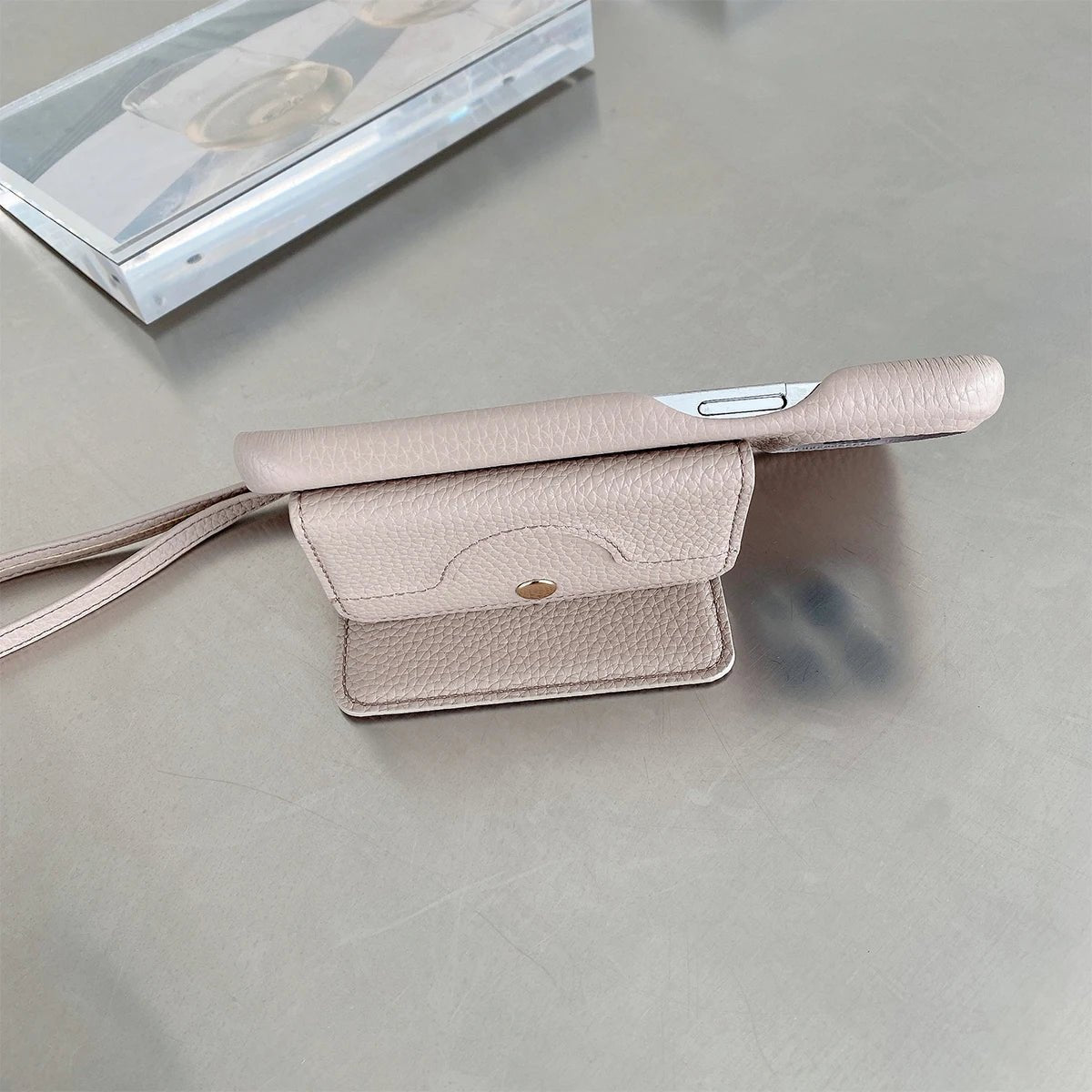 Luxe Mirrored Leather Card Holder Phone Case