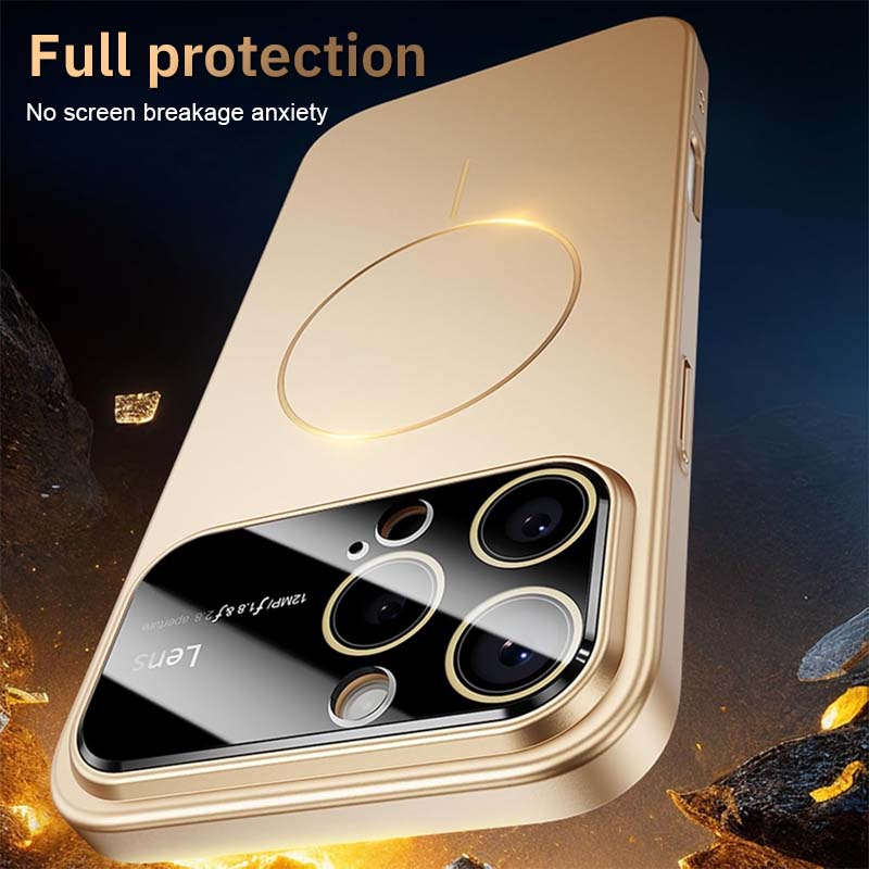 Large Window Small Magnetic Ring Frosted Anti-Fall Mobile Phone Case