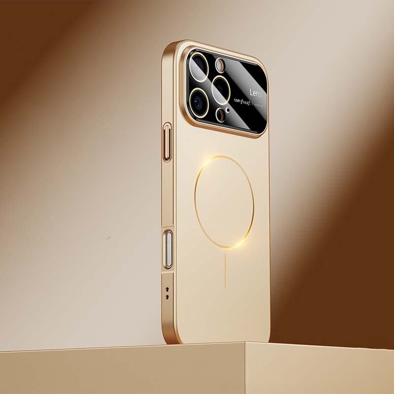 Large Window Small Magnetic Ring Frosted Anti-Fall Mobile Phone Case