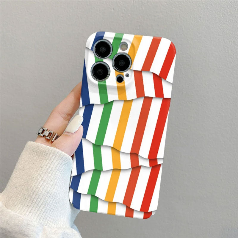 🌈Color Contrast Stripe Film Phone Case📱