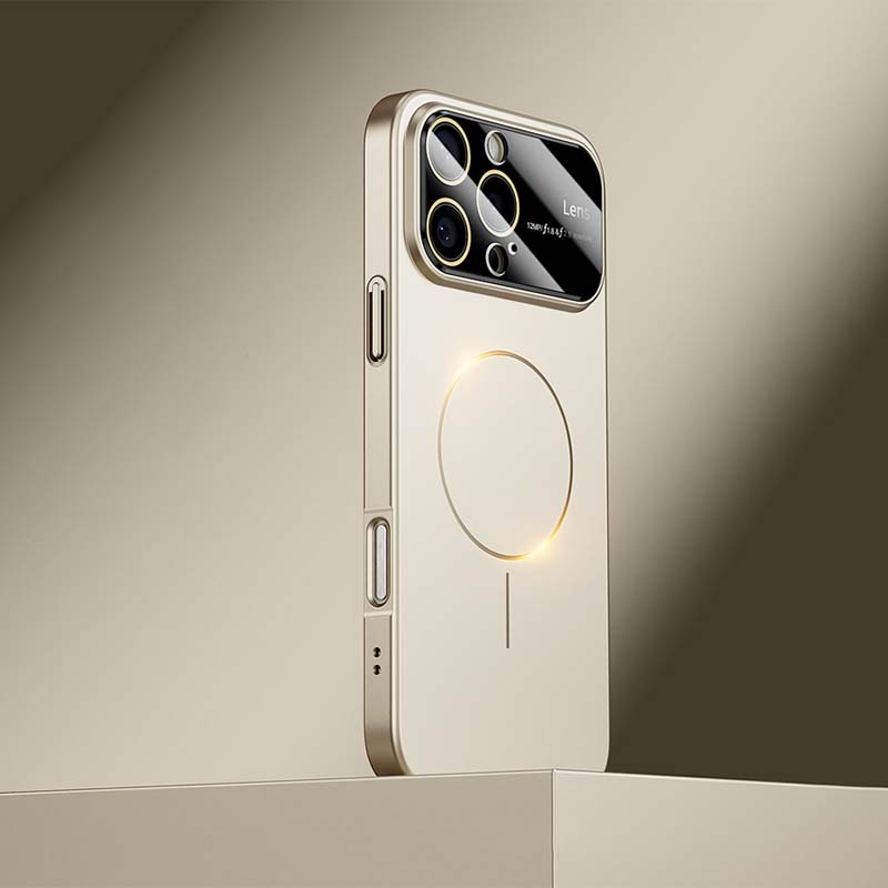 Large Window Small Magnetic Ring Frosted Anti-Fall Mobile Phone Case