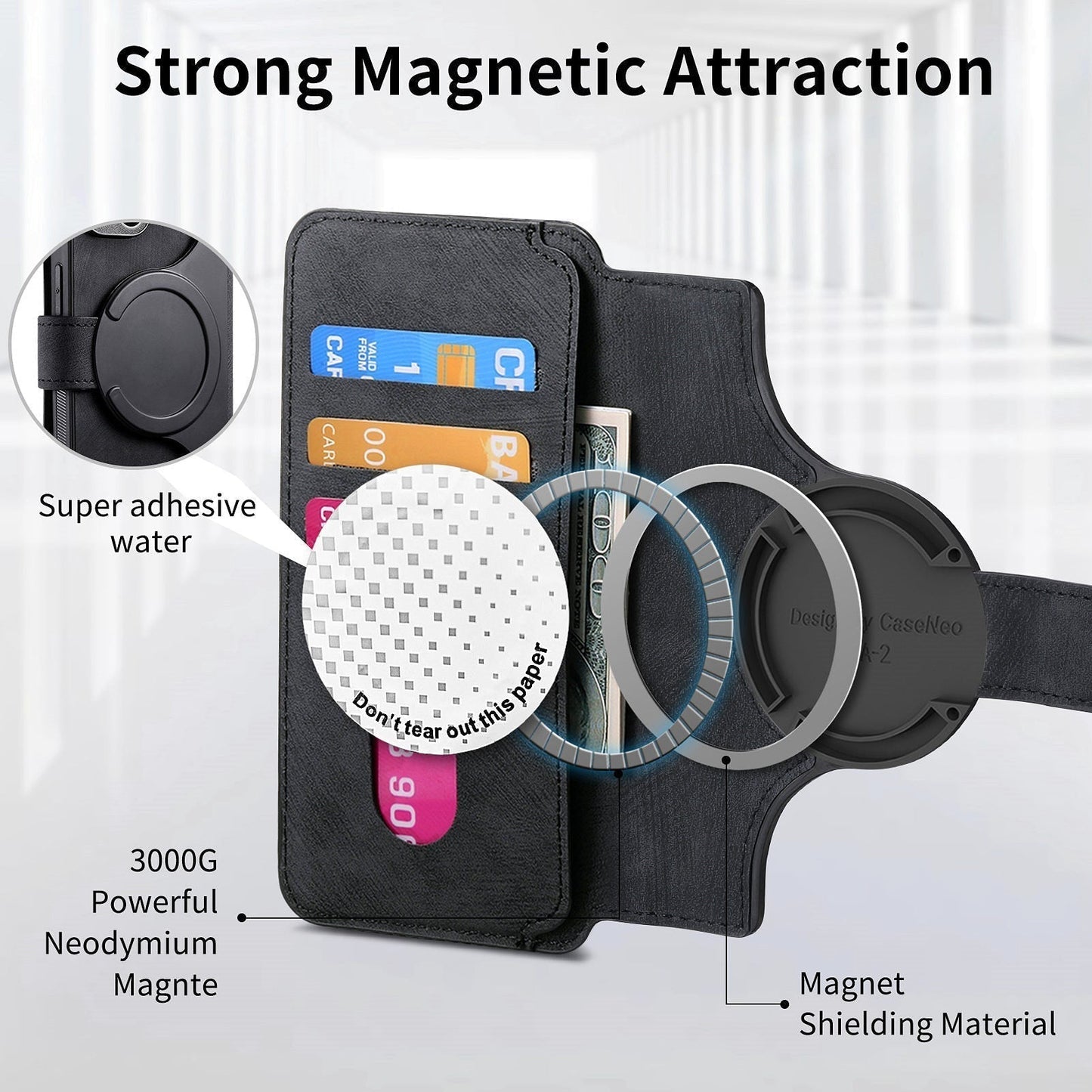 Leather Wallet Phone Case – Detachable Design & Wireless Charging Compatible