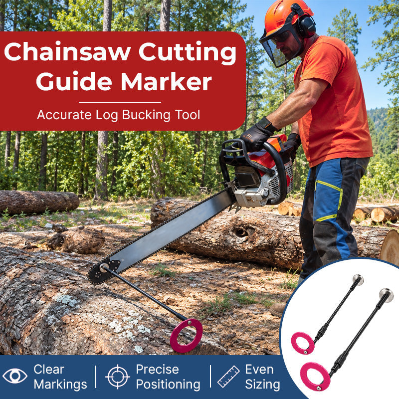 🔧📏 Adjustable Firewood Marking Tool — Magnetic Chainsaw Guide for Consistent Log Lengths