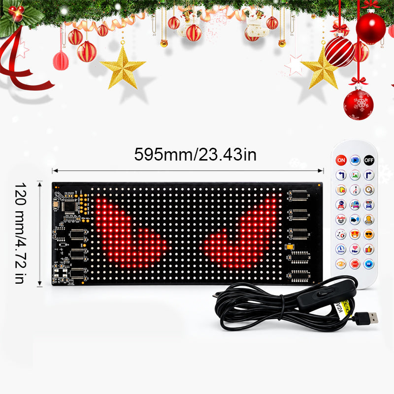 🎅🚗 Animated LED Car Display — App‑Controlled Festive Window Screen, USB‑C Powered