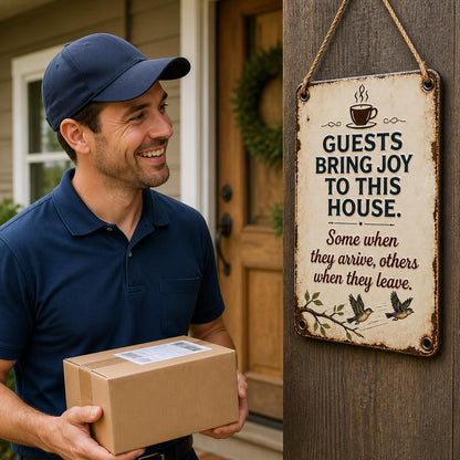 ✨🏡Cozy Welcome Metal Sign for Porch & Garden - Weatherproof Vintage Wall Decor for Front Door, Outdoor Gate & Yard Fence