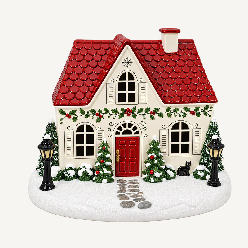 🎄✨ Mistletoe Lane Christmas House Diffuser — Festive Holiday Village Diffuser with Glowing Windows & Charming Chimney Mist