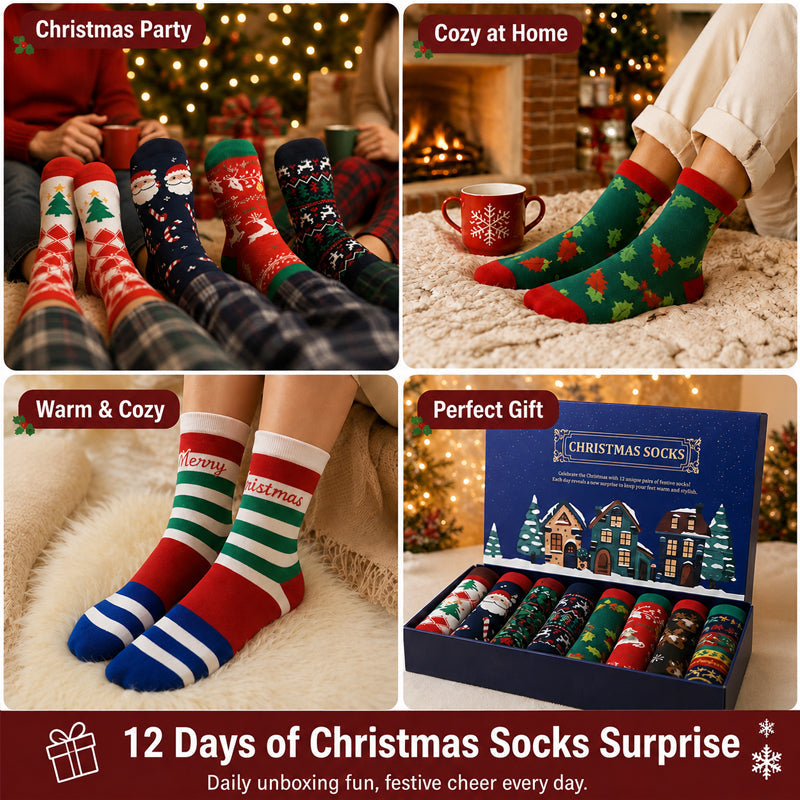 🎄 Festive Christmas Sock Advent Calendar: Daily Unboxing Holiday Gift Box! 🧦✨