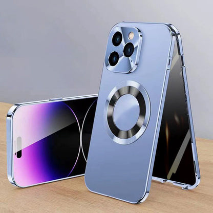 Anti-peeping double-sided magnetic mobile phone case