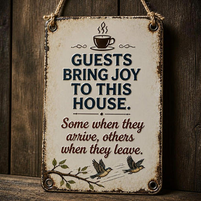 ✨🏡Cozy Welcome Metal Sign for Porch & Garden - Weatherproof Vintage Wall Decor for Front Door, Outdoor Gate & Yard Fence