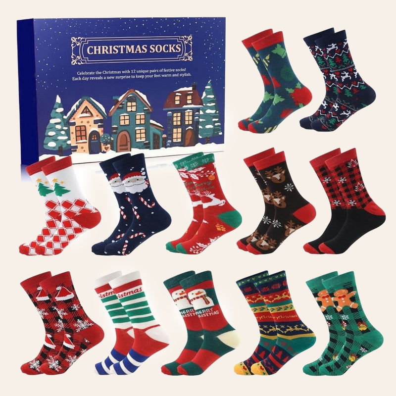 🎄 Festive Christmas Sock Advent Calendar: Daily Unboxing Holiday Gift Box! 🧦✨