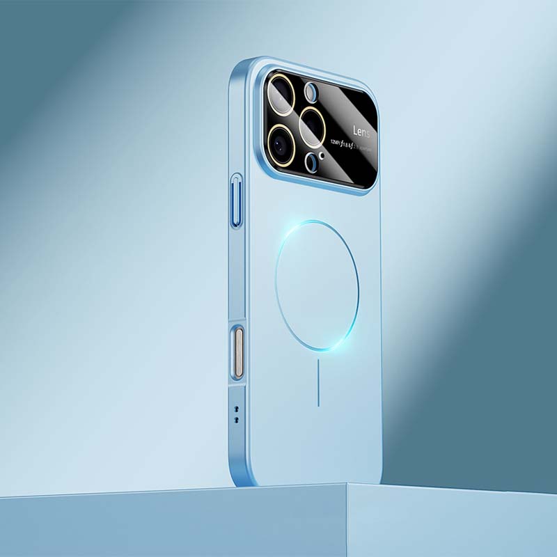 Large Window Small Magnetic Ring Frosted Anti-Fall Mobile Phone Case