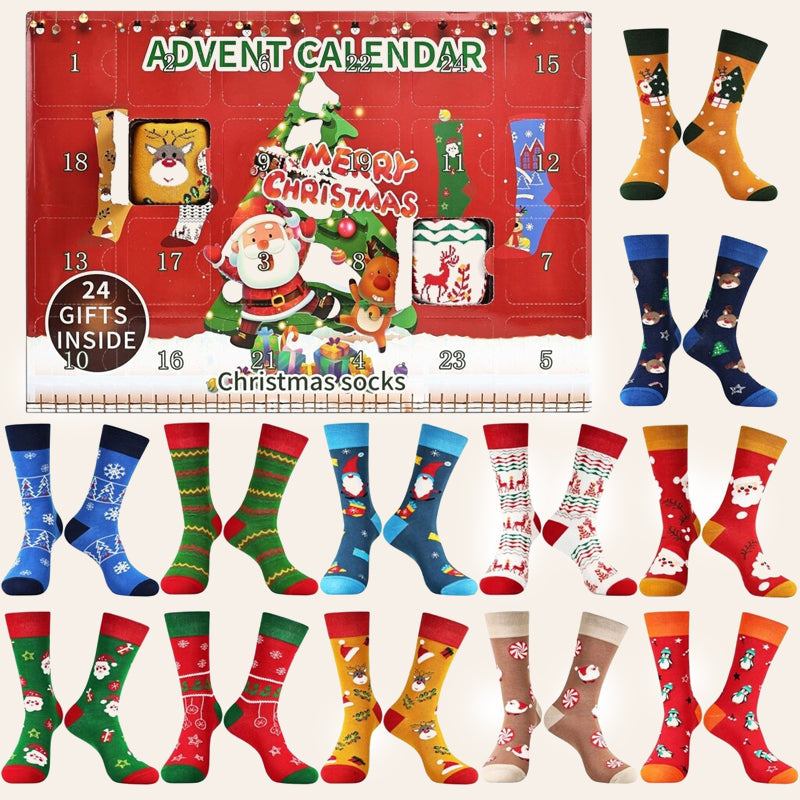 🎄 Festive Christmas Sock Advent Calendar: Daily Unboxing Holiday Gift Box! 🧦✨