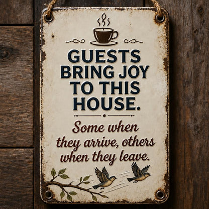 ✨🏡Cozy Welcome Metal Sign for Porch & Garden - Weatherproof Vintage Wall Decor for Front Door, Outdoor Gate & Yard Fence