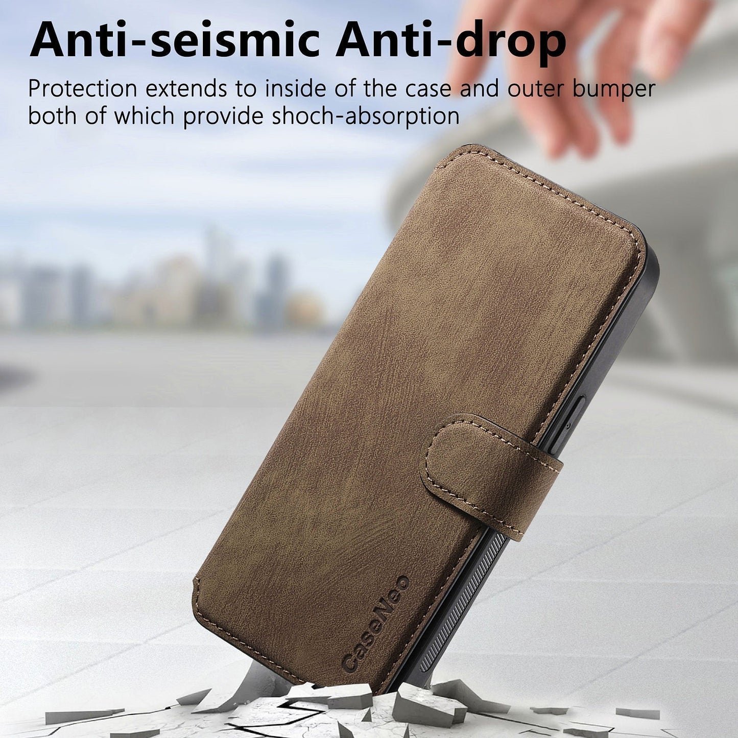 Leather Wallet Phone Case – Detachable Design & Wireless Charging Compatible
