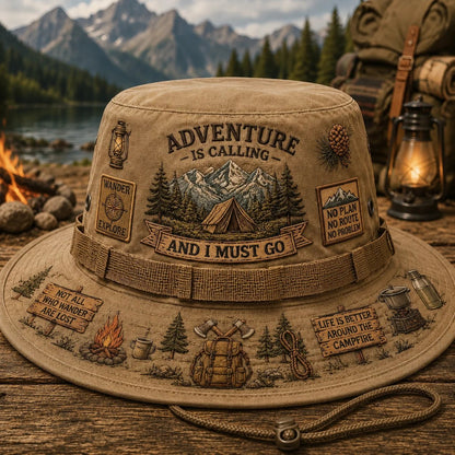 Last Day Promo: 49% OFF🌲 Adventure Is Calling Boonie Hat: Outdoor Hiking & Camping Sun Hat! 🏕️