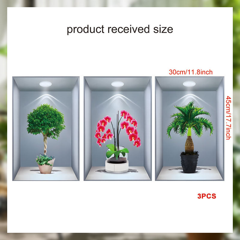 Simulated Plant Flowers 3d Photo Frame Wall Sticker