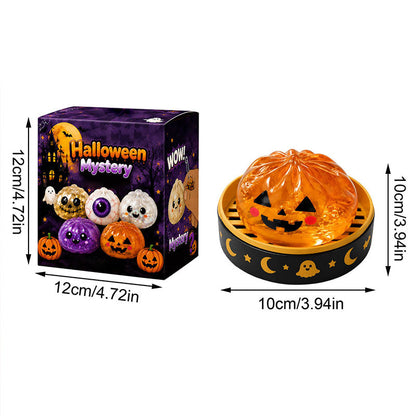 👁️ Halloween Dumpling Squishy Toy: Glow-in-the-Dark Spooky Steamer Blind Box! 🎃