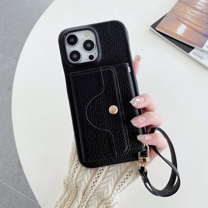 Luxe Mirrored Leather Card Holder Phone Case