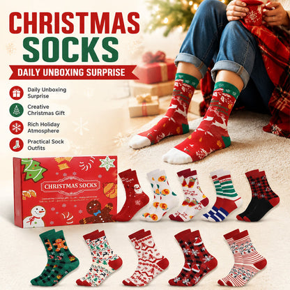 🎄 Festive Christmas Sock Advent Calendar: Daily Unboxing Holiday Gift Box! 🧦✨