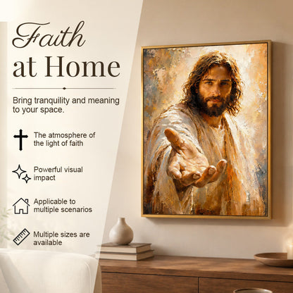 🙏🕯️ Walk With Me — Jesus Wall Art for the Faithful Heart