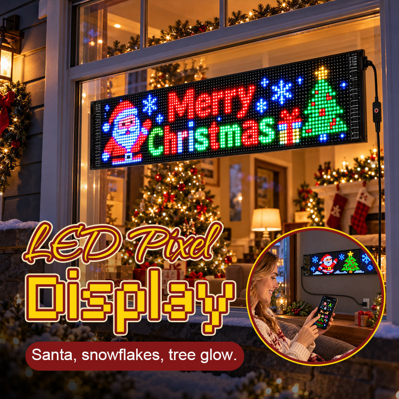 🎅🚗 Animated LED Car Display — App‑Controlled Festive Window Screen, USB‑C Powered