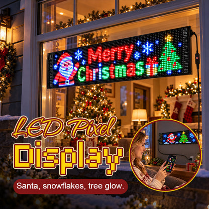 🎅🚗 Animated LED Car Display — App‑Controlled Festive Window Screen, USB‑C Powered