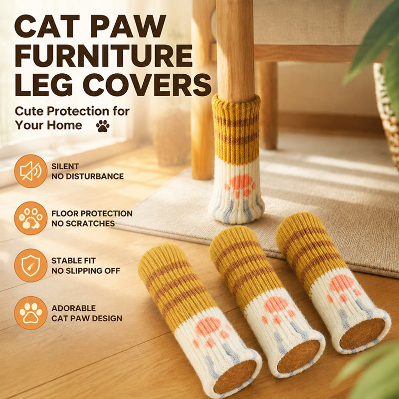 🐾🔇 Quieter Floors, Cuter Chairs — Cat Paw Leg Covers