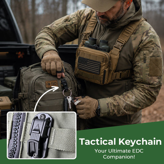 Stop Pocket Rattle! 🔑 Heavy-Duty Quick-Release Tactical EDC Keychain