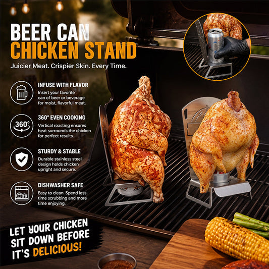 🍗 Beer Can Chicken Roaster Stand: Vertical BBQ Grill & Oven Holder! 🍻