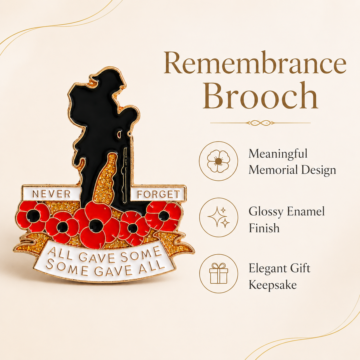 🌺Honour. Remember. Never Forget. — Red Poppy 111th Anniversary Remembrance Brooch