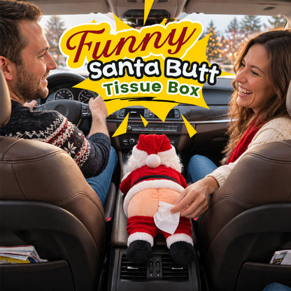 🎅😂Santa's Cheeky Side -- Funny Butt Tissue Box Cover for Christmas Laughs