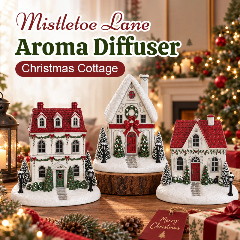 🎄✨ Mistletoe Lane Christmas House Diffuser — Festive Holiday Village Diffuser with Glowing Windows & Charming Chimney Mist
