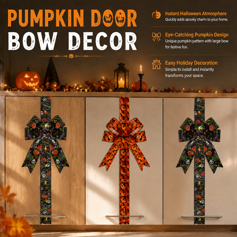 🎃 Halloween Cabinet Bow & Ribbon Wreath: Spooky Cute Kitchen Decor! 👻