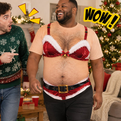 🎄Double-Take Christmas Costume — Cheeky Belly Illusion for Adults