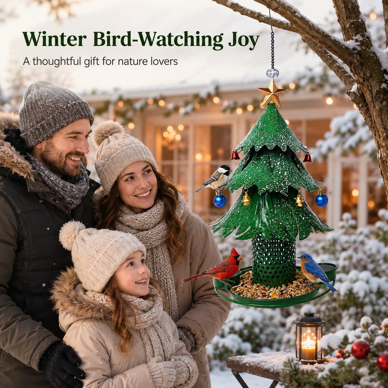 🎄 Festive Christmas Tree Bird Feeder: Hanging Winter Metalcraft Garden Decor! 🐦