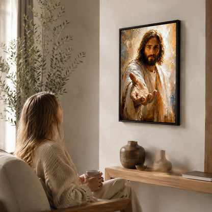 🙏🕯️ Walk With Me — Jesus Wall Art for the Faithful Heart