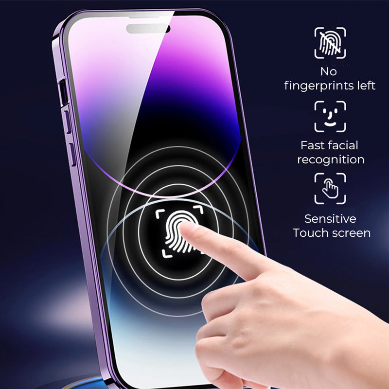 Anti-peeping double-sided magnetic mobile phone case
