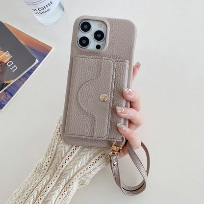 Luxe Mirrored Leather Card Holder Phone Case