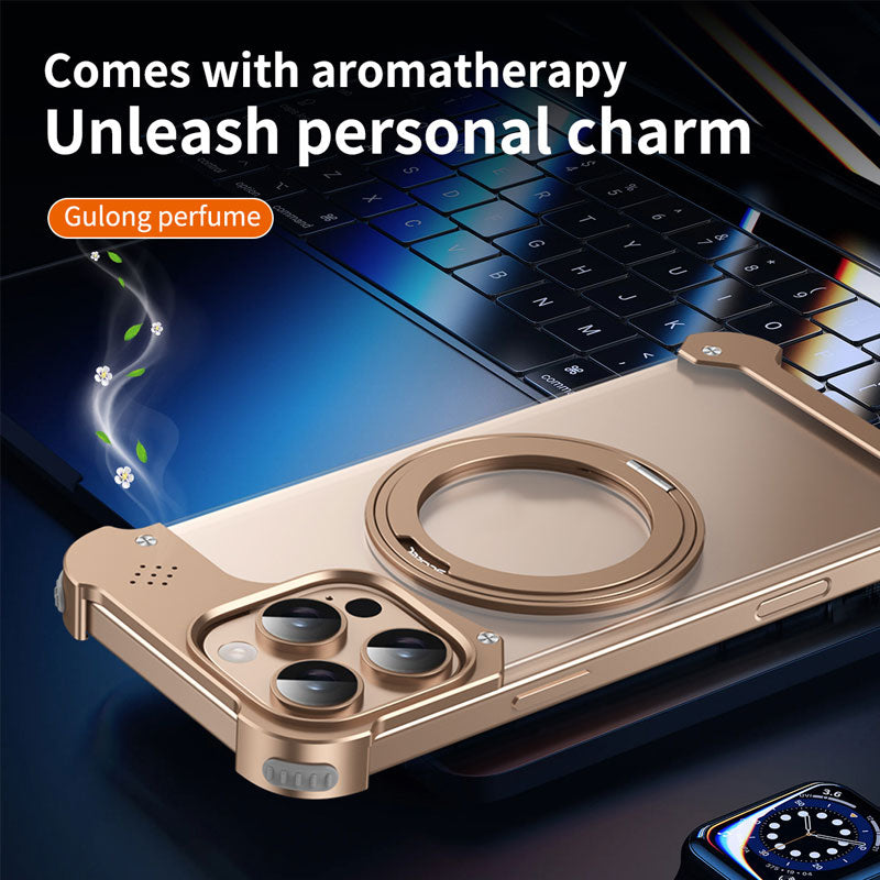 Alloy 360° Rotating Case – Magnetic Charging & Aromatherapy Ready
