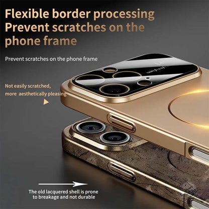 Large Window Small Magnetic Ring Frosted Anti-Fall Mobile Phone Case