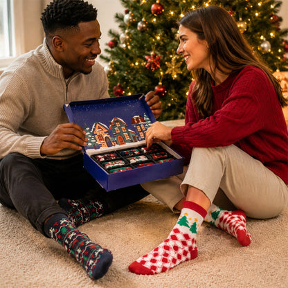 🎄 Festive Christmas Sock Advent Calendar: Daily Unboxing Holiday Gift Box! 🧦✨